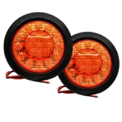 5.5 Inch Round Amber Lens 21-LED Turn Signal Light Flush Mount With Rubber Grommet -Oz 3 89214.1622929795