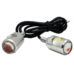 Chrome Dual LED Tag Lights License Plate Bolts OZ-USA® Xenon White Red LED For Motorcycle ATV Automobile RV 4x4 Off-road Trucks Trailer -Oz 3 97676.1629158339