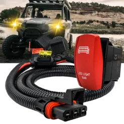 Pulse Power Bus Bar Plug Wire Harness With On/Off Red Rocker Switch For LED Light Bar Compatible With 2024 Polaris XPEDITION XP ADV Ultimate Northstar Premium -Oz 45 4 27728.1698106455