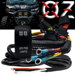 10ft. Power Bus Bar Block 3-Wire Harness Kit For Dual Function LED Pod Lights Compatible With 2018-2023 Can-Am Maverick X3 Max RS Turbo RR Sport Trail Defender