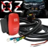 10ft. Power Bus Bar Block On/Off Red Rocker Switch 3-Wire Harness Kit For Dual Function LED Pod Lights Compatible With 2018-2023 Can-Am Maverick X3 Max RS Turbo RR Sport Trail Defender