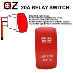 10ft. Power Bus Bar Block On/Off Red Rocker Switch 3-Wire Harness Kit For Dual Function LED Pod Lights Compatible With 2018-2023 Can-Am Maverick X3 Max RS Turbo RR Sport Trail Defender -Oz 46 r4 15796.1702513065