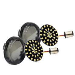 Black Out Amber LED Turn Signal Running Light Insert Harley Bullet 1157 Bulb FL FX XL Smoke Lens Touring Dyna Softail Sportster Street Road Electra Glide -Oz 4A 69234.1602807656