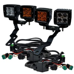 A-Pillar Mount Kit Double POD White And Amber LED Fog Lights Harness Brackets For 2016-2021 Toyota Tacoma