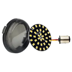 Black Out Amber LED Turn Signal Running Light Insert Harley Bullet 1157 Bulb FL FX XL Smoke Lens Touring Dyna Softail Sportster Street Road Electra Glide -Oz 4B 24587.1602807546