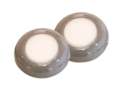 Set Of 2 Gray Surface Mount 3" Round Dome Light White LED 6000K Interior Exterior Waterproof 12v 24v Marine RV Truck Trailer -Oz 4 27491.1537924518