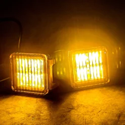 3" Dual Color LED Pod Red & Amber Rear Lights Plug & Play Pulse Power Bus Bar Wire Harness Compatible With Polaris RZR Pro Ranger Crew XP 2018-2023 -Oz 4 88938.1699578224