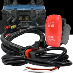 10ft. Pulse Power Bus Bar Plug Red Rocker Switch 3-Wire Harness Kit For Dual Function Rear Lights Compatible With Polaris RZR Pro Ranger Crew XP XPEDITION ADV 2018-2024 -Oz 4 90369.1702425955