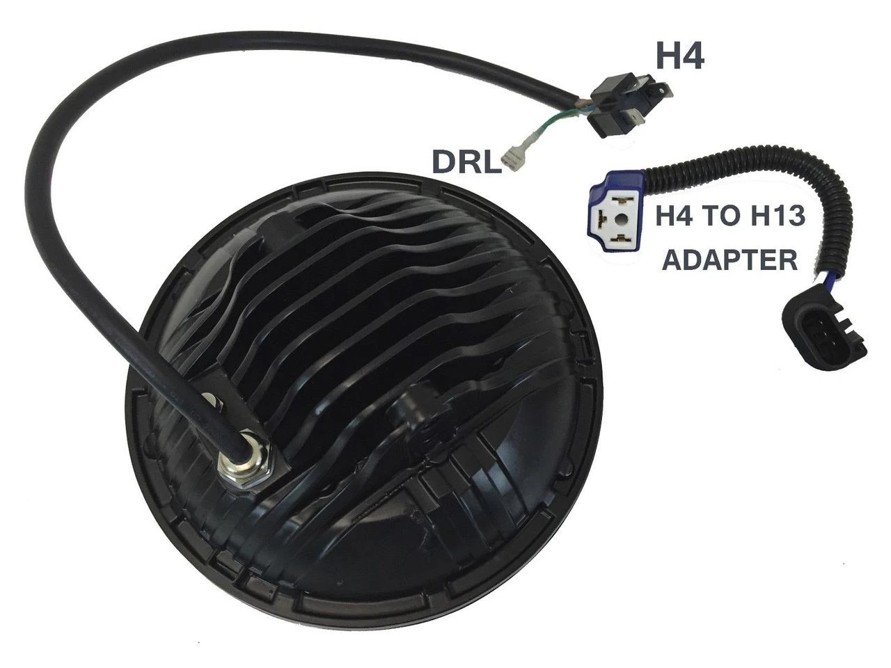 7" JEEP HEADLIGHT 75w Phillips LED H4 H13 DRL HI/LO DUAL BEAM JK TJ CJ Hummer H1 H2 5 7" JEEP HEADLIGHT 75w Phillips LED H4 H13 DRL HI/LO DUAL BEAM JK TJ CJ Hummer H1 H2 - Image 5