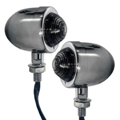 Panhead Smoke Chrome OZ-USA® Turn Signal Universal Cruiser Chopper Custom Bobber Cafe Racer Xl