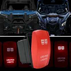 10ft. Pulse Power Bus Bar Plug Red Rocker Switch 3-Wire Harness Kit For Dual Function LED Pod Lights Compatible With Polaris RZR Pro Ranger Crew XP XPEDITION ADV 2018-2024 -Oz 5 32370.1701907324