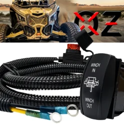 Power Bus Bar Distribution Block Winch Wire Harness With In/Out Rocker Switch Compatible With 2018-2023 Can-Am Maverick X3 Max RS Turbo RR Sport Trail Defender