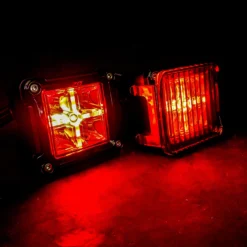 3" Dual Color LED Pod Red & Amber Rear Lights Plug & Play Pulse Power Bus Bar Wire Harness Compatible With Polaris RZR Pro Ranger Crew XP 2018-2023 -Oz 5 59361.1699578222