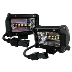 T4 Series 5" Triple Row OZ-USA® 12w LED Light Bar Wide Angle Flood Beam Driving Fog Lights With Wiring Harness And Switch For Off Road SUV ATV Truck Boat Marine Vessels Agriculture And Heavy Equipment Vehicle. (1 Pair) -Oz 5 64449.1623282838