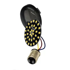 Black Out Amber LED Turn Signal Running Light Insert Harley Bullet 1157 Bulb FL FX XL Smoke Lens Touring Dyna Softail Sportster Street Road Electra Glide -Oz 5 80367.1602807546