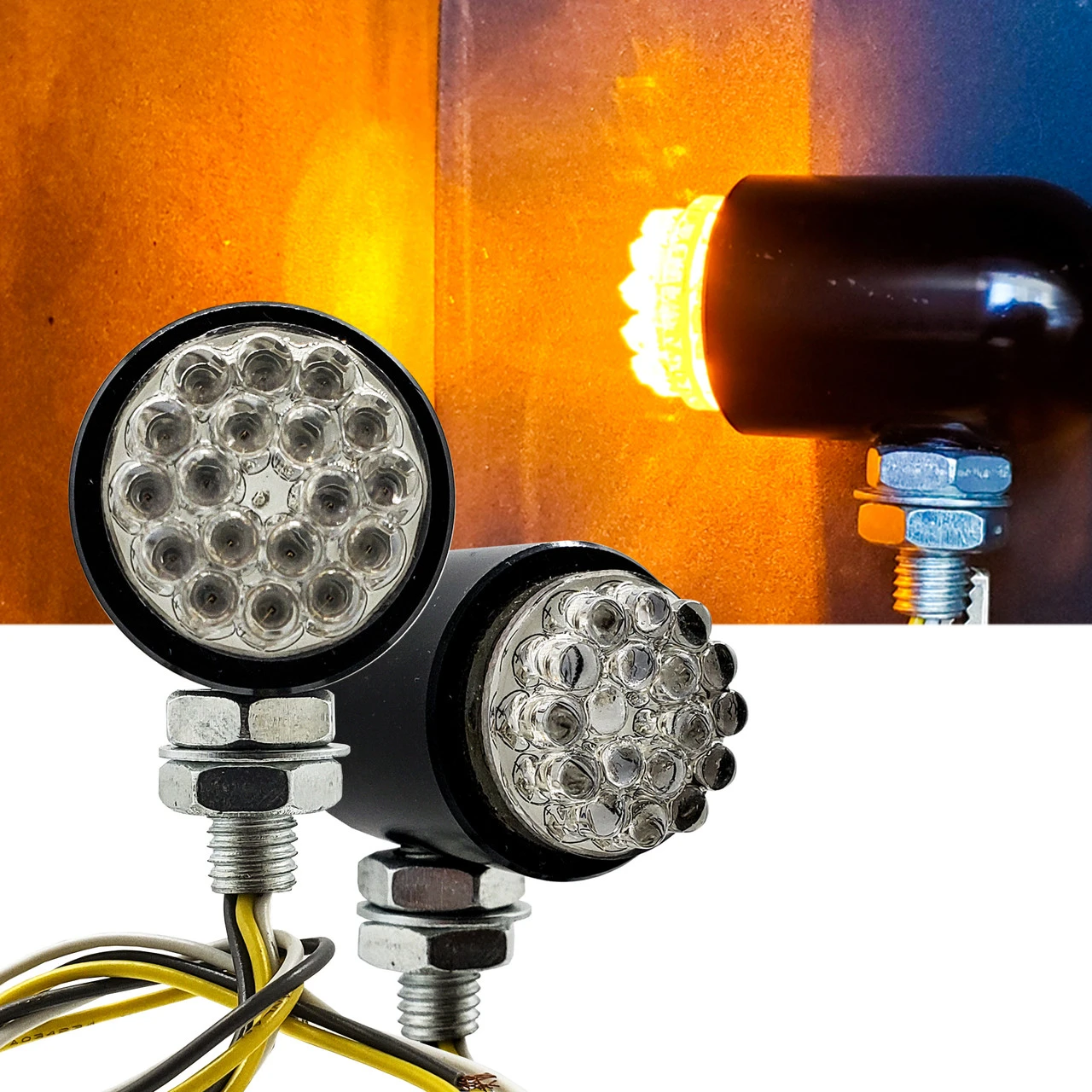 Motorcycle OZ-USA® Running Light Turn Signal Dual Intensity Amber LED Front Black Custom Chrome Cruiser 12V 1 Motorcycle OZ-USA® Running Light Turn Signal Dual Intensity Amber LED Front Black Custom Chrome Cruiser 12V
