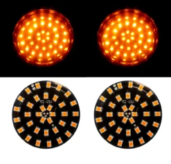 Black Out Amber LED Turn Signal Running Light Insert Harley Bullet 1157 Bulb FL FX XL Smoke Lens Touring Dyna Softail Sportster Street Road Electra Glide -Oz 5 87986.1506549412