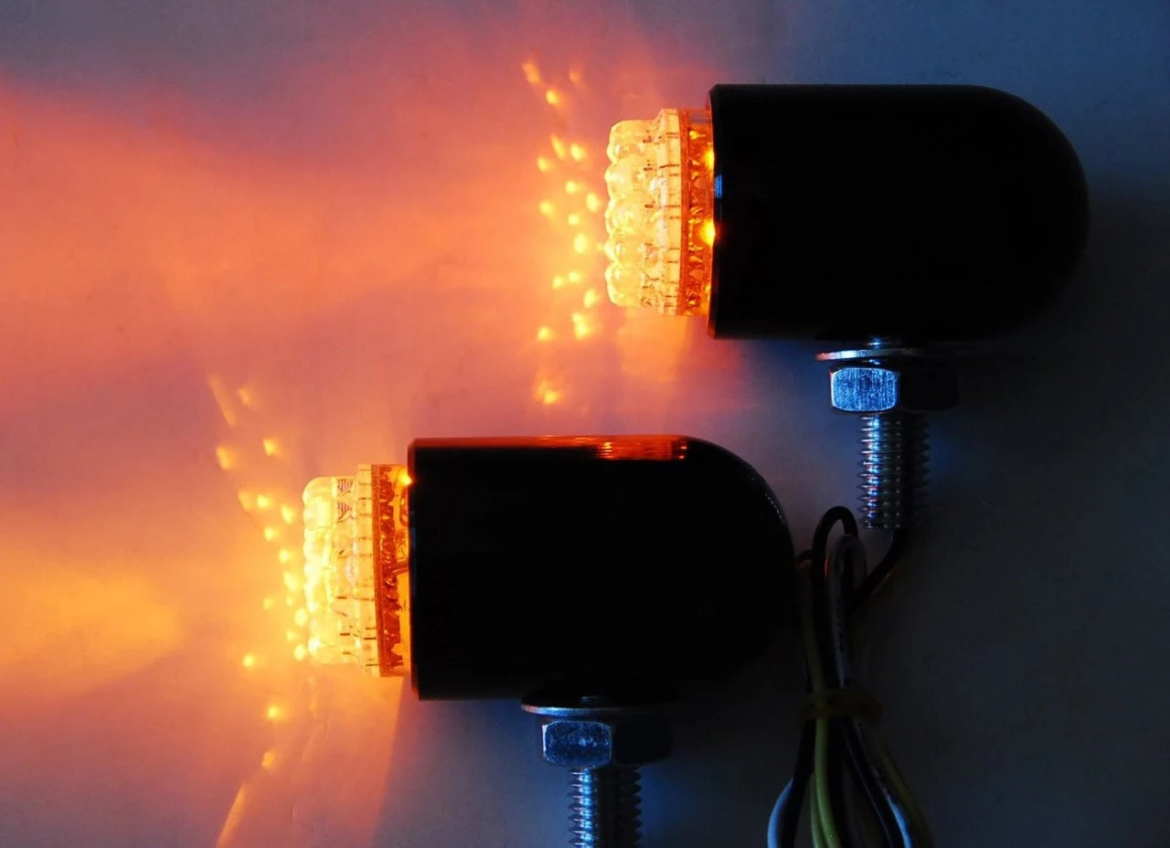 Motorcycle OZ-USA® Running Light Turn Signal Dual Intensity Amber LED Front Black Custom Chrome Cruiser 12V 6 Motorcycle OZ-USA® Running Light Turn Signal Dual Intensity Amber LED Front Black Custom Chrome Cruiser 12V - Image 6