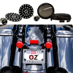 Black Out Red LED Turn Signal Running Light Insert Harley Bullet 1157 Bulb FL FX XL Smoke Lens Touring Dyna Softail Sportster Street Road Electra Glide -Oz 6C 24738.1633220582