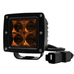 4D Series OZ-USA® 3" Amber Pod High Intensity LED Ditch Fog Lights Spot Beam Pattern Plug And Play Wire Harness Offroad -Oz 6 55754.1623533437