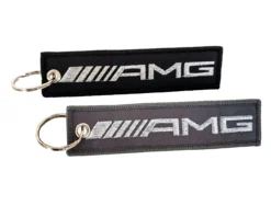 Set Of 2 Embroidered AMG Logo Black Neoprene Seat Belt Strap Pads Cover And Key Chain Tag Accessory -Oz 6 63966.1562372079