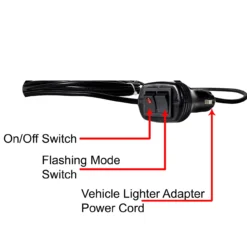 360° Amber LED Strobe 4-Inch Rotating Beacon Flashing Emergency Warning Light Amber Lens Magnetic Base Mount Cigarette Lighter Plug Adapter 12V -Oz 6 80164.1637800268