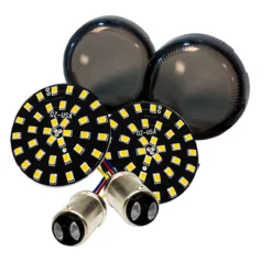 Black Out Amber LED Turn Signal Running Light Insert Harley Bullet 1157 Bulb FL FX XL Smoke Lens Touring Dyna Softail Sportster Street Road Electra Glide -Oz 7A 87697.1602891652