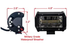 T4 Series 5" Triple Row OZ-USA® 12w LED Light Bar Wide Angle Flood Beam Driving Fog Lights With Wiring Harness And Switch For Off Road SUV ATV Truck Boat Marine Vessels Agriculture And Heavy Equipment Vehicle. (1 Pair) -Oz 7 09880.1491526605