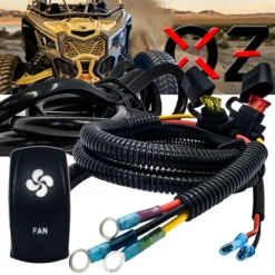 Power Busbar Distribution Block Wire Harness Kit With On/Off Rocker Switch For FAN Compatible With 2018-2023 Can-Am Maverick X3 Max RS Turbo RR Sport Trail Defender