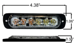 White Amber 6-LED Surface Mount Warning Caution Strobe Light Hazard Flasher Emergency Tow Truck Construction Vehicle Semi Trailer Van 12v 24v -Oz 8 00704.1589397626