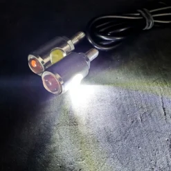 Chrome Dual LED Tag Lights License Plate Bolts OZ-USA® Xenon White Red LED For Motorcycle ATV Automobile RV 4x4 Off-road Trucks Trailer -Oz 8 07381.1629243727