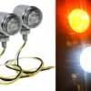 Chrome White Amber Dual LED High Output Running Light Turn Signal Fog Offroad Street Harley Touring Cruiser