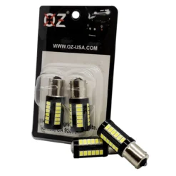 Set Of 2 White LED 1156 Bulb Base 33-SMD Error Free LED Lamp With Projector Lens For RV Camper Boat Truck Trailer Dome Light Reverse Lights Turn Signals12V -Oz 8 99142.1609286789