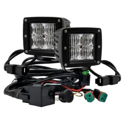 4D Series OZ-USA® 3" Pod High Intensity LED Ditch Lights Flood Beam Pattern Plug And Play Wire Harness Offroad
