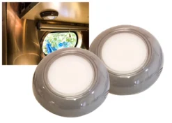 Set Of 4 Gray Surface Mount 3" Round Dome Light White LED 6000K Interior Exterior Waterproof 12v 24v Marine RV Truck Trailer -Oz 9 03387.1538195595