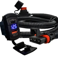 Power Bus Bar Plug Harness Dual USB Port QC 3.0 USB-C PD With Voltmeter Compatible With Polaris RZR Pro Ranger Crew XP 2018-2023 -Oz 9 69439.1681948379