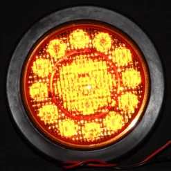 5.5 Inch Round Amber Lens 21-LED Turn Signal Light Flush Mount With Rubber Grommet -Oz A 2 10367.1622929489