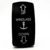 Windlass Up/Down Momentary Rocker Switch 4-Pin Laser Etch Blue LED For Boats Marine Vessels