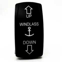 Windlass Up/Down Momentary Rocker Switch 4-Pin Laser Etch Blue LED For Boats Marine Vessels