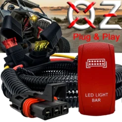 LED Lightbar On/Off Red Rocker Switch With Power Busbar Plug Harness Compatible With Polaris Pulse Power Busbar RZR Pro Ranger Crew XP 2018-2023