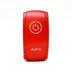 AUX 6 On/Off Red Rocker Switch 4-Pin Accessory Auxiliary Lights For Trucks UTV Golf Carts RV Boats Compatible With Polaris RZR Can-Am YXZ Pioneer Dash Panels