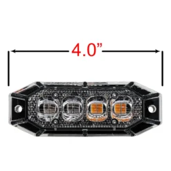4" Compact Dual Amber & Red 8-LED Strobe Light Dual Optic Lens 180° Beam Angle High Intensity Surface Mount Rear Safety Warning Lights For Emergency Vehicles Utility Work Truck -Oz AR 5 06764.1666308061