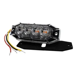 4" Compact Dual Amber & Red 8-LED Strobe Light Dual Optic Lens 180° Beam Angle High Intensity Surface Mount Rear Safety Warning Lights For Emergency Vehicles Utility Work Truck -Oz AW 2 17623.1666308063