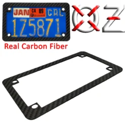 Carbon Fiber License Plate Frame Matte Black Twill Weave Design For Motorcycle
