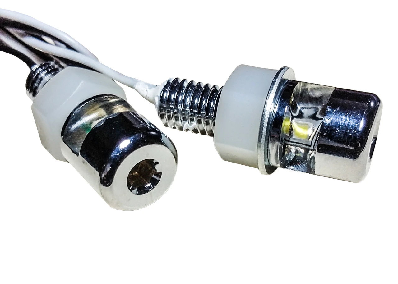 Chrome Tag Led Light Motorcycle Custom Hex Bolt Chopper License Plate Relocation 1 Chrome Tag Led Light Motorcycle Custom Hex Bolt Chopper License Plate Relocation