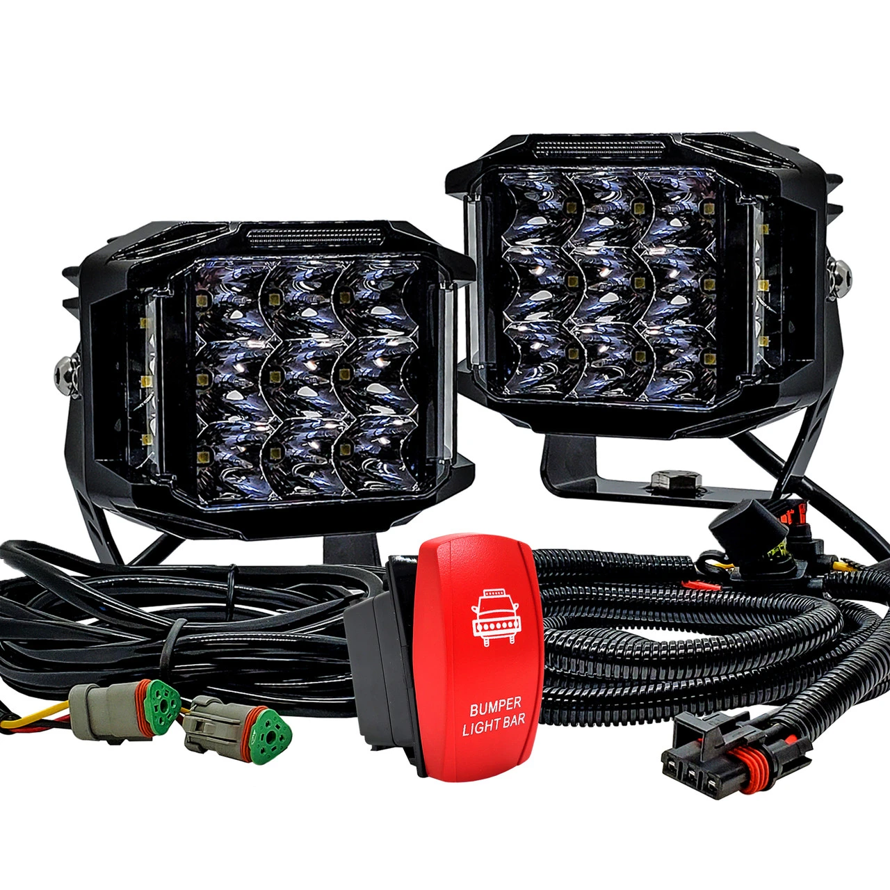 120W Bumper Lights Side Emitting LED 180° Beam Pattern With Pulse Power Busbar Wire Red Rocker Switch For Polaris XPEDITION RZR Turbo Pro Crew Ranger XP 2018-2024 8 120W Bumper Lights Side Emitting LED 180° Beam Pattern With Pulse Power Busbar Wire Red Rocker Switch For Polaris XPEDITION RZR Turbo Pro Crew Ranger XP 2018-2024 - Image 8