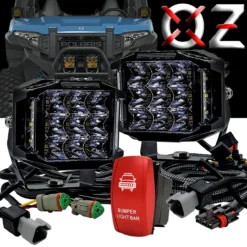 120W Bumper Lights Side Emitting LED 180° Beam Pattern With Pulse Power Busbar Wire Red Rocker Switch For Polaris XPEDITION RZR Turbo Pro Crew Ranger XP 2018-2024