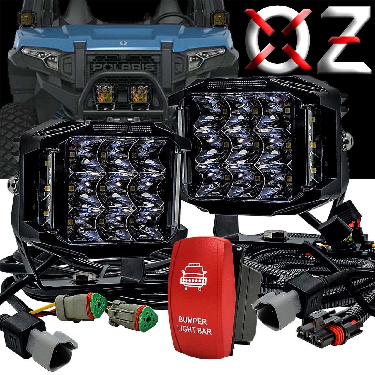 120W Bumper Lights Side Emitting LED 180° Beam Pattern With Pulse Power Busbar Wire Red Rocker Switch For Polaris XPEDITION RZR Turbo Pro Crew Ranger XP 2018-2024 1 120W Bumper Lights Side Emitting LED 180° Beam Pattern With Pulse Power Busbar Wire Red Rocker Switch For Polaris XPEDITION RZR Turbo Pro Crew Ranger XP 2018-2024