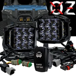 120W Bumper Lights Side Emitting LED 180° Beam Pattern With Pulse Power Busbar Wire Harness Kit For Polaris XPEDITION RZR Turbo Pro Crew Ranger XP 2018-2024