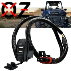 Power Bus Bar Plug Wire Kit With Dual USB Port Compatible With Polaris RZR Pro Ranger Crew XP 2018-2023